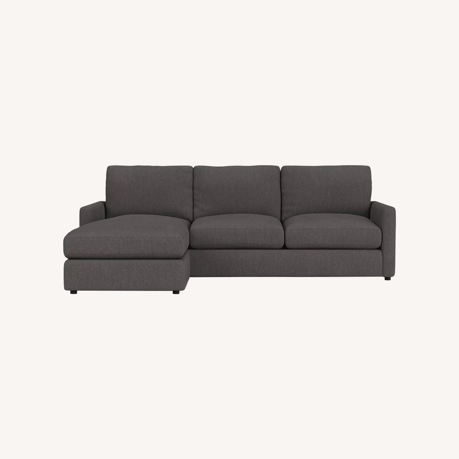 Room & Board Gray 91" Linger Sofa W Chaise - image-0