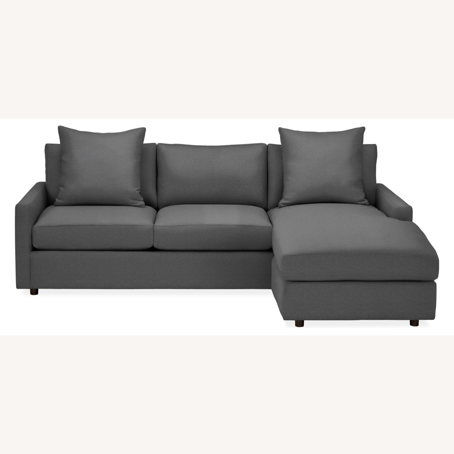 Room & Board Gray 91" Linger Sofa W Chaise - image-7