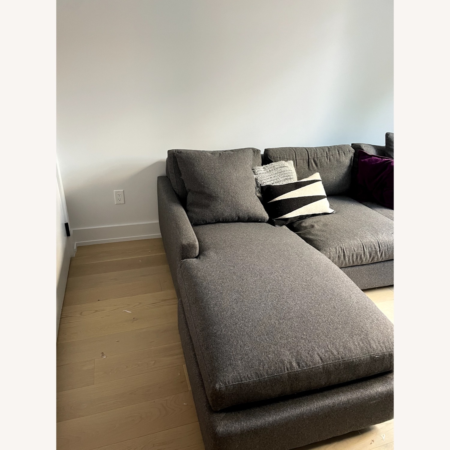 Room & Board Gray 91" Linger Sofa W Chaise - image-2