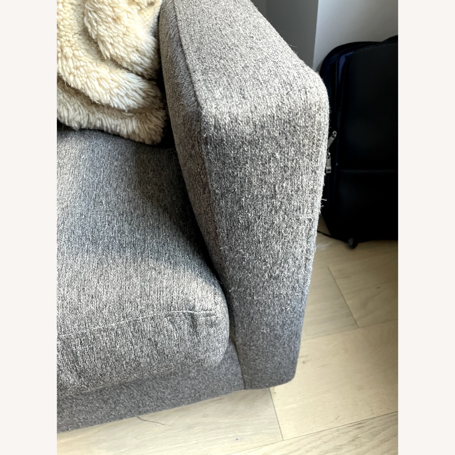 Room & Board Gray 91" Linger Sofa W Chaise - image-11