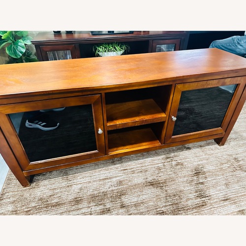 Used Solid Oak Wood TV Unit  for sale on AptDeco