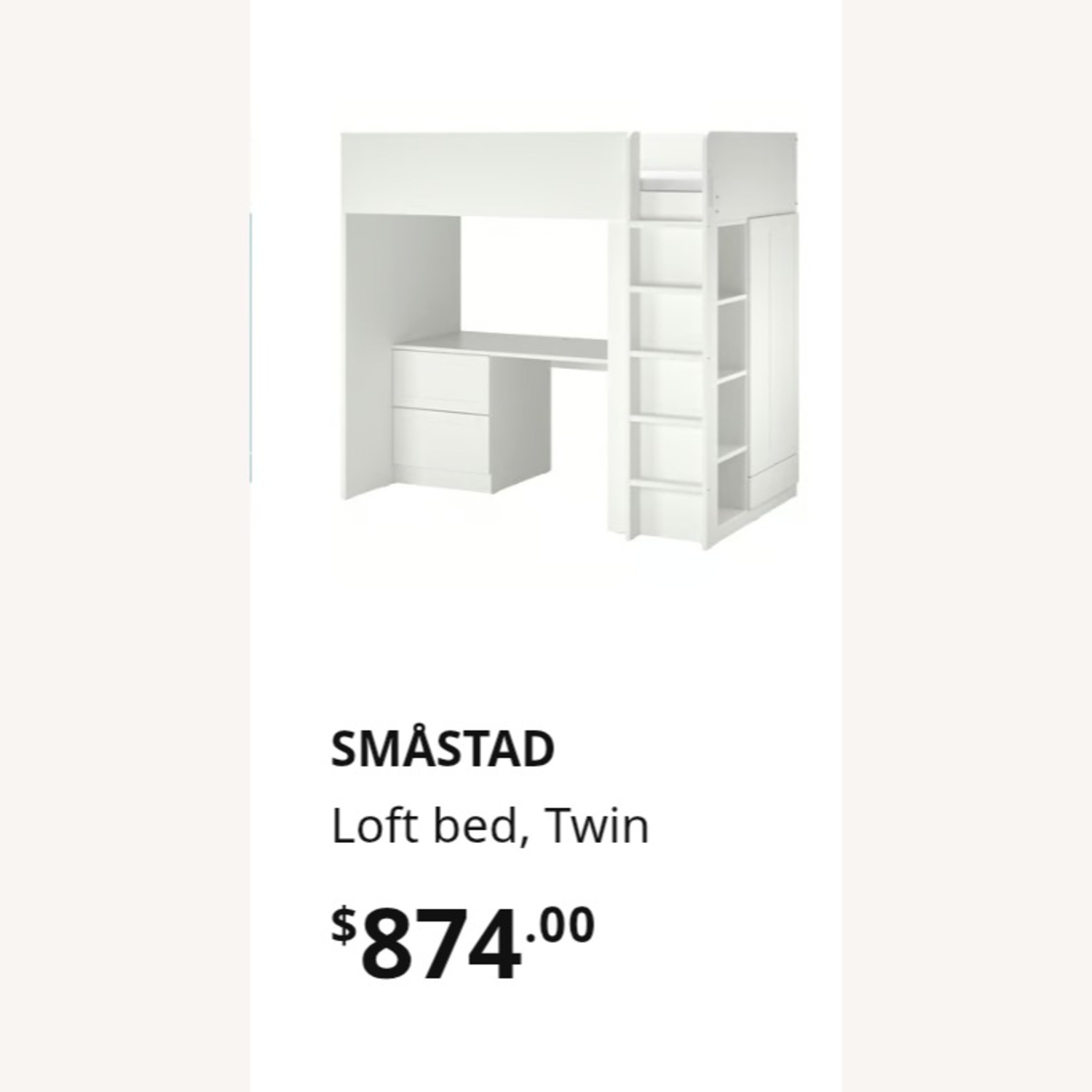 Smastad Kids Loft Bed With Desk - image-2