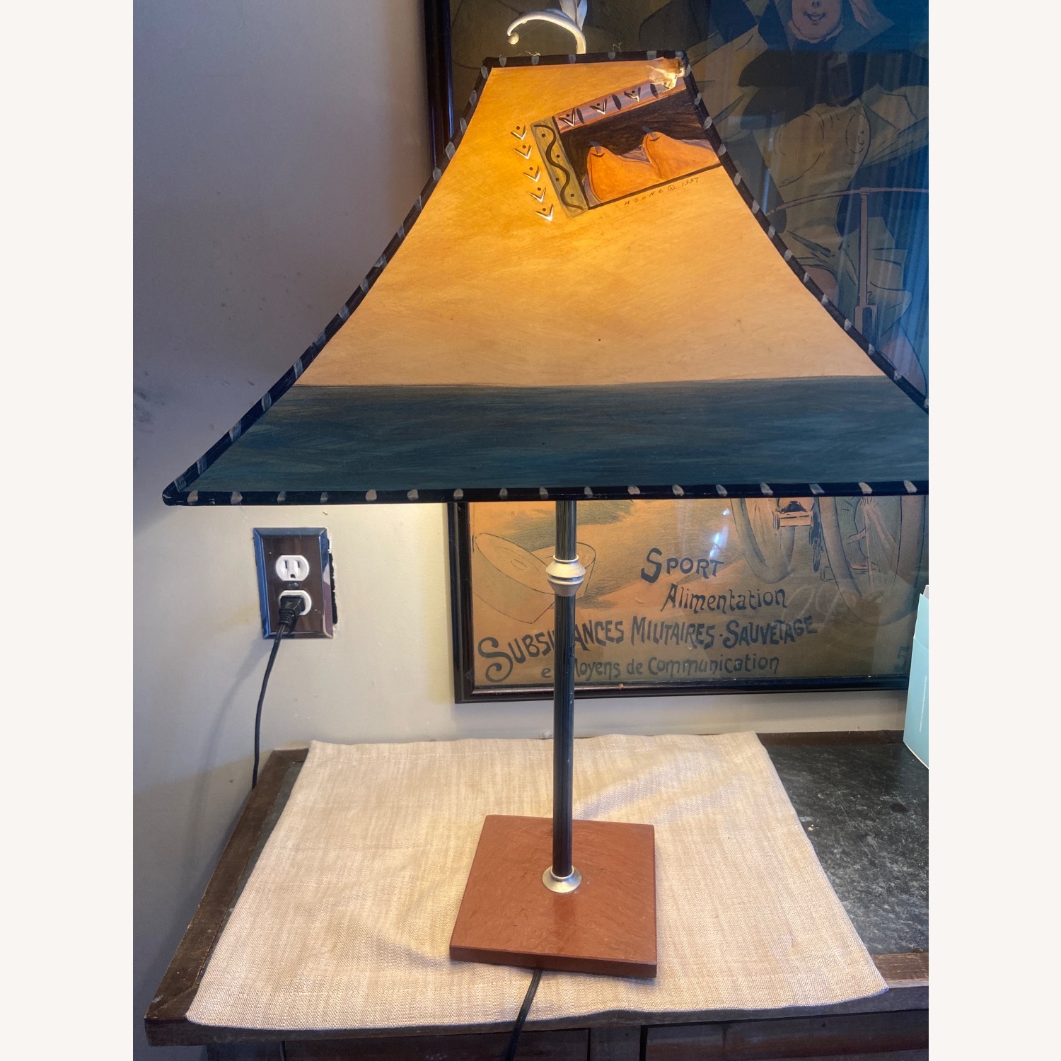 Hand-made Lamp, Shade Different on Each Side - image-1