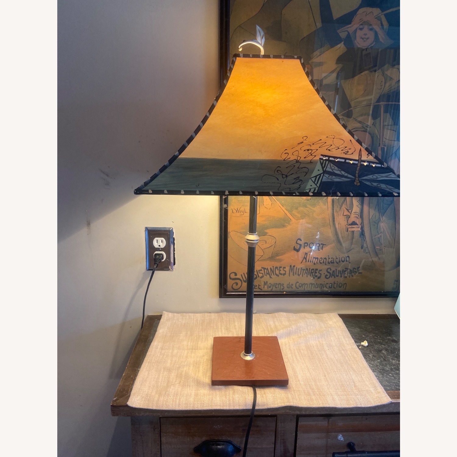 Hand-made Lamp, Shade Different on Each Side - image-0