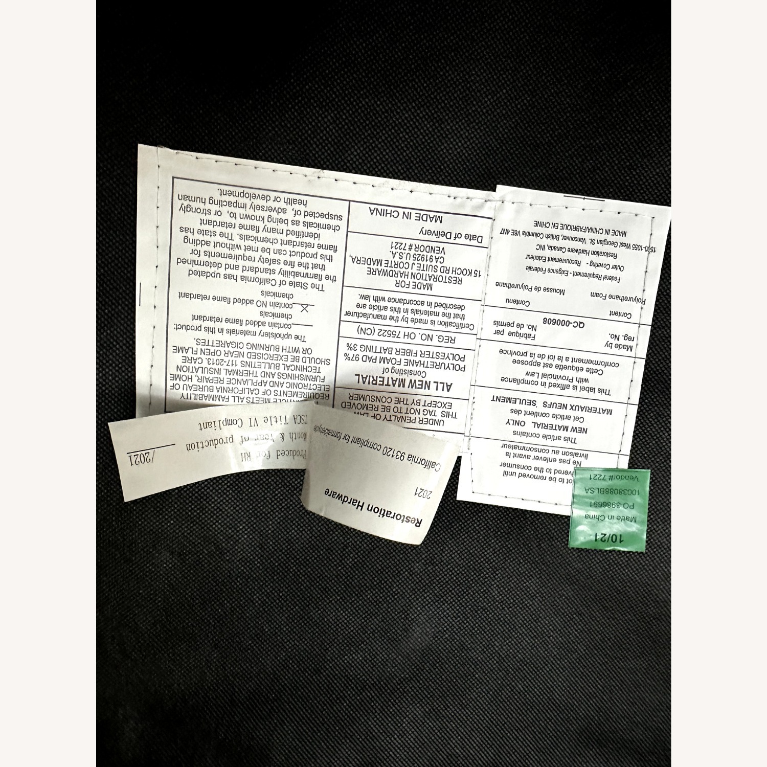 Restoration Hardware French Contemporary Square Fabric Dining Side Chair - image-4