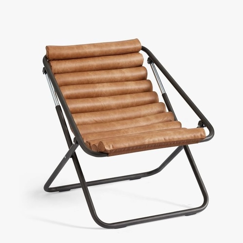 Used West Elm Channeled Sling Chair - Vegan Leather for sale on AptDeco