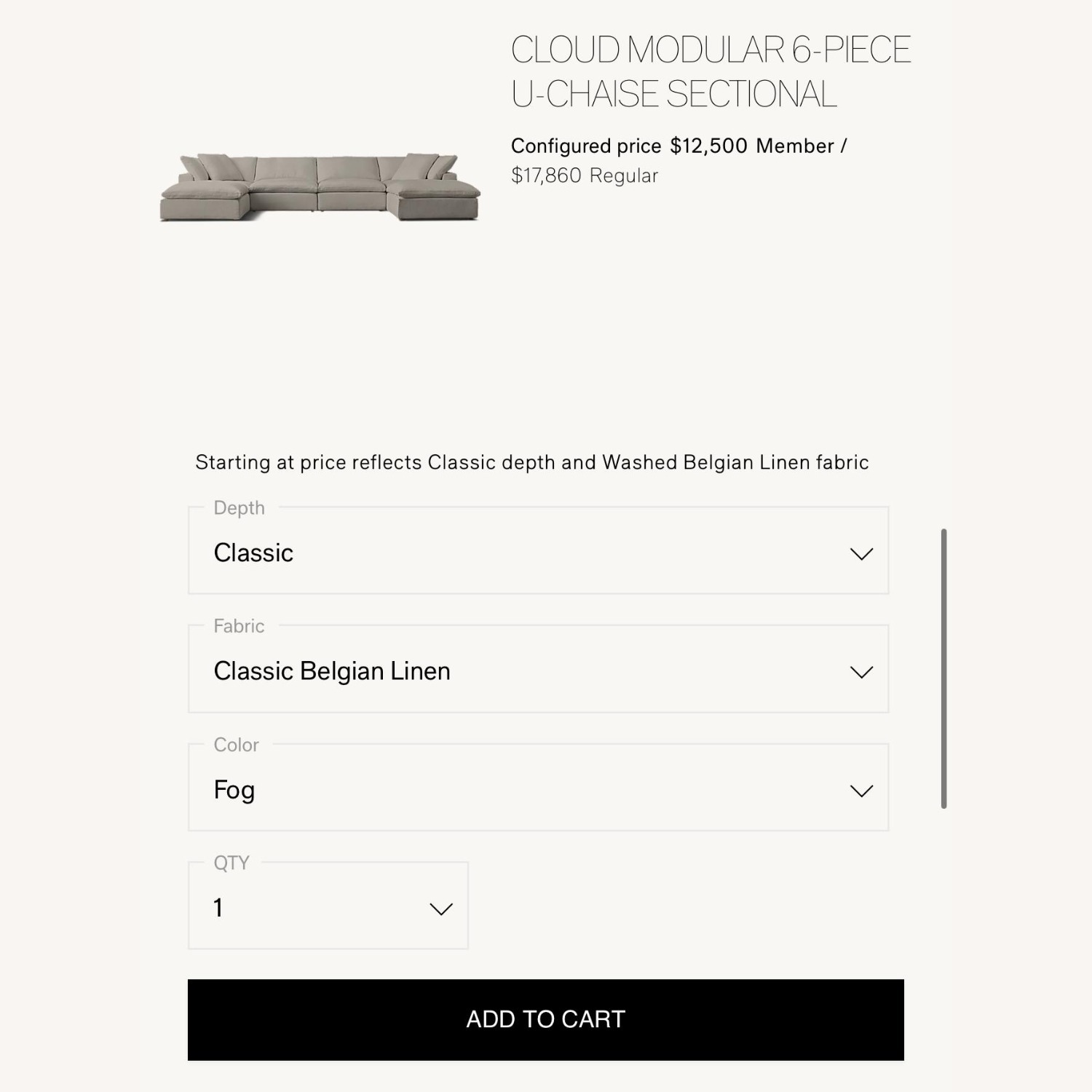 Restoration Hardware Cloud Modular 6-Piece Sectional - image-4