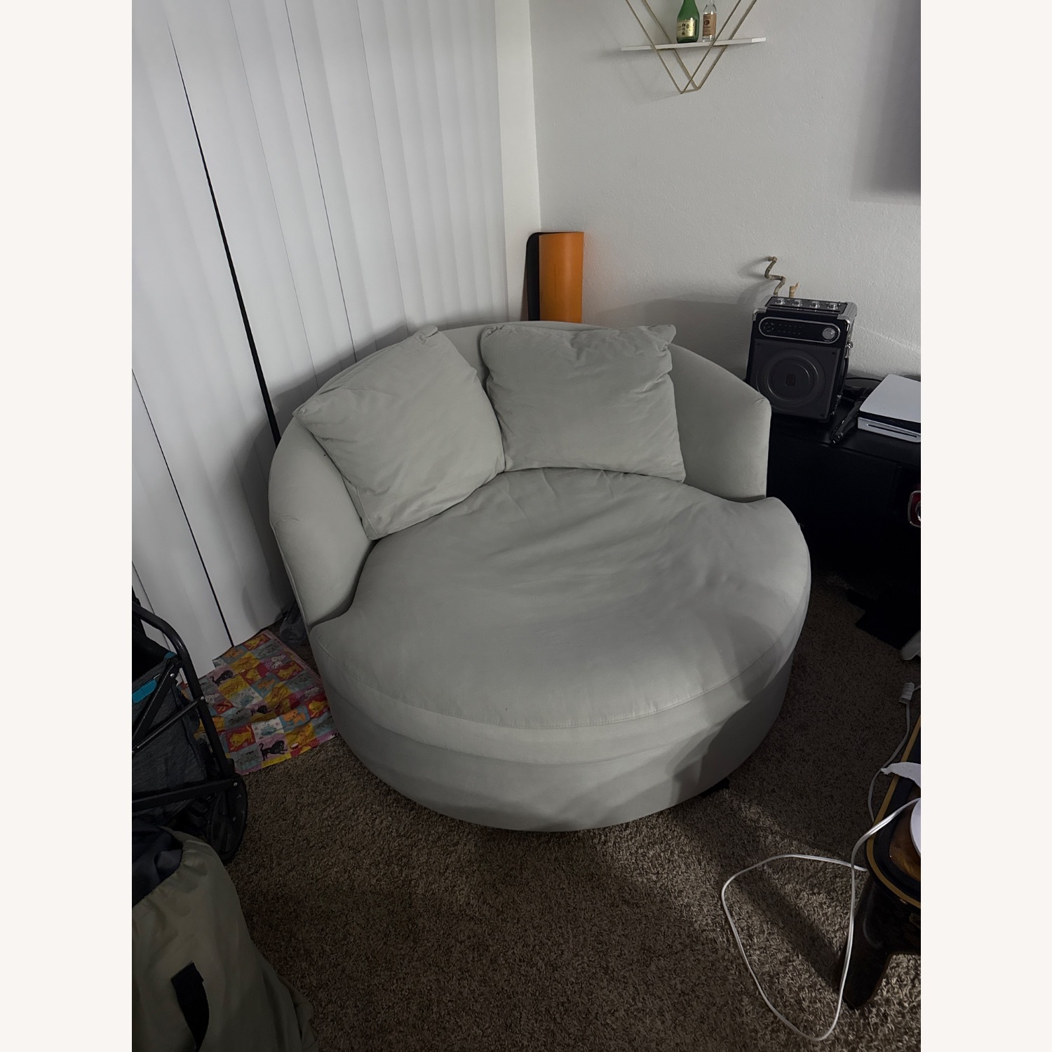 Crate & Barrel Tillie Grande Swivel Chair - image-4