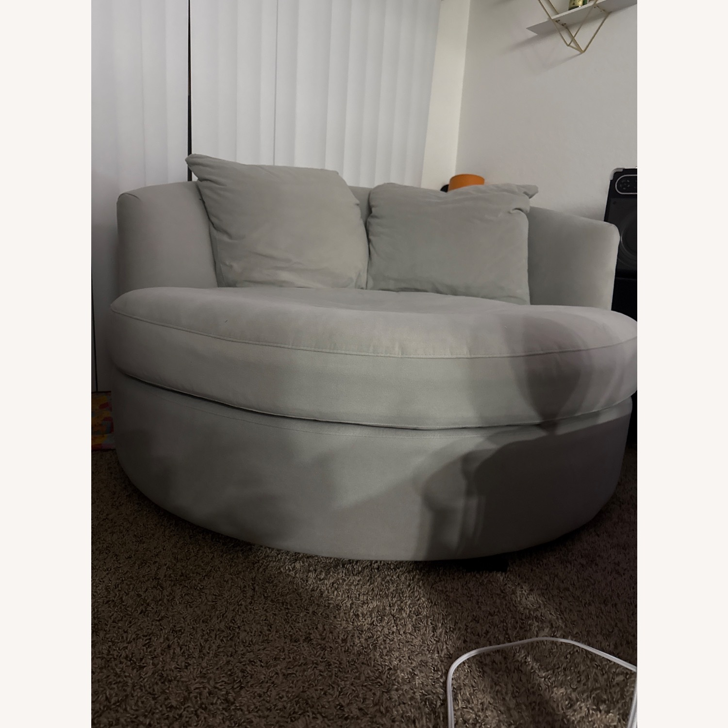 Crate & Barrel Tillie Grande Swivel Chair - image-3