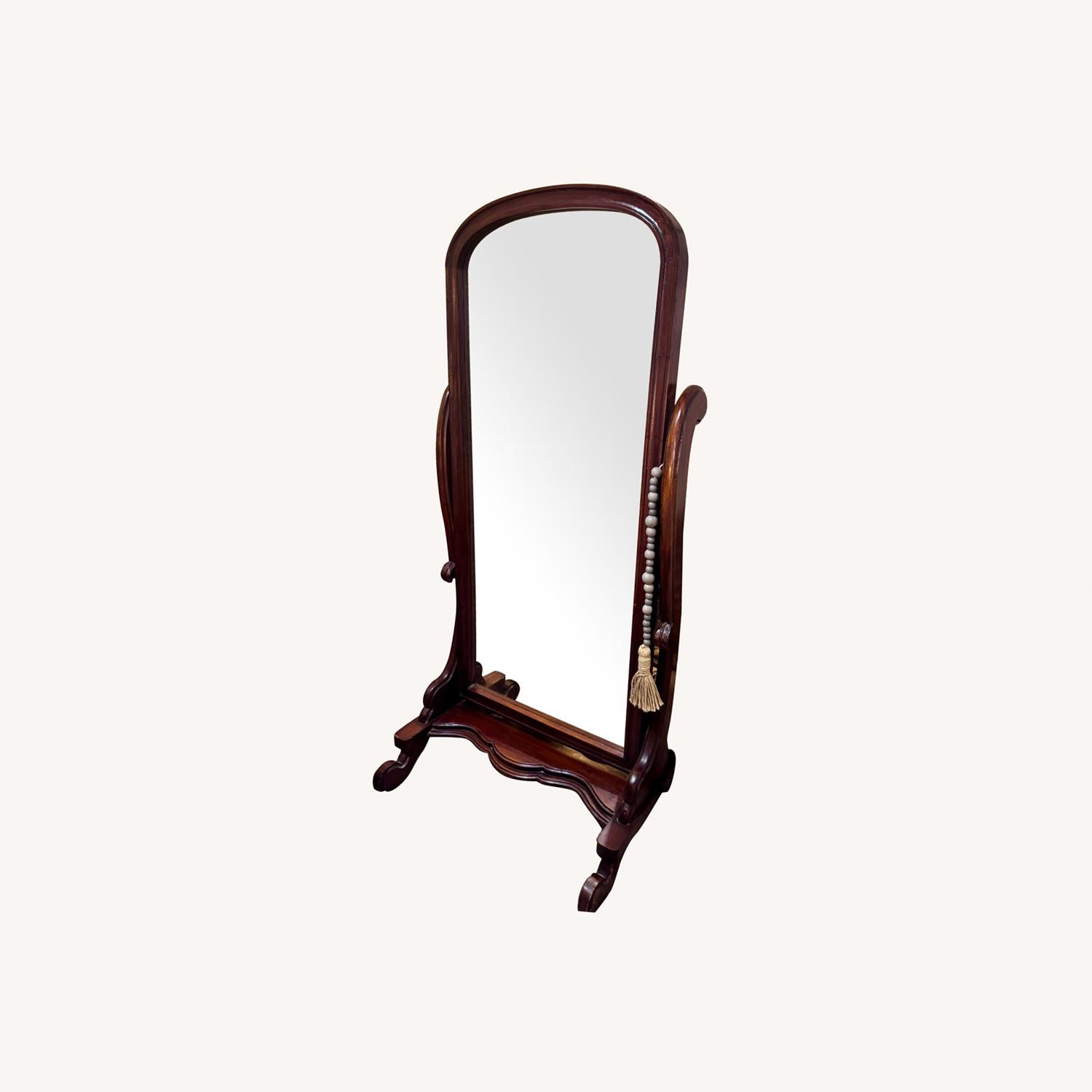 18th Century Mahogany Cheval Full-Length Mirror - image-0