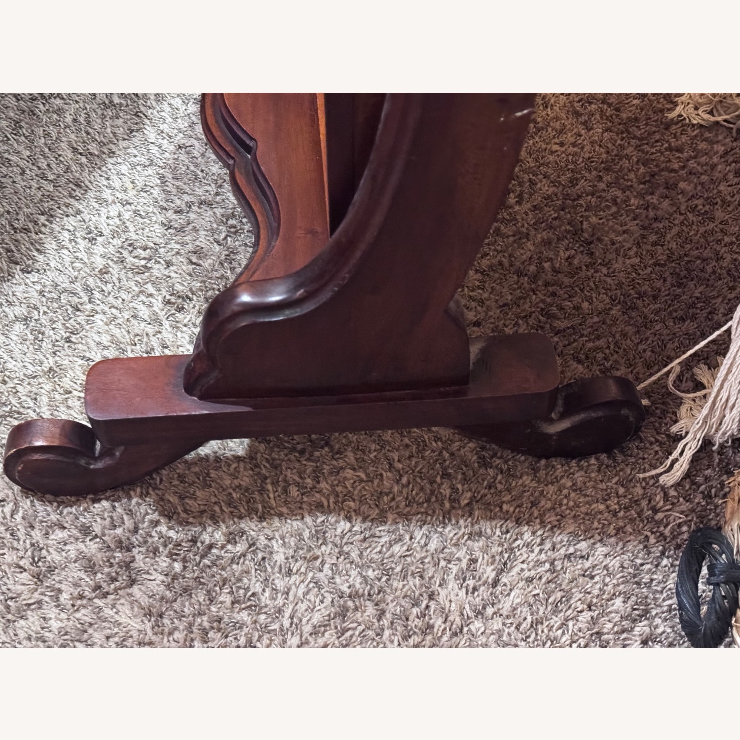 18th Century Mahogany Cheval Full-Length Mirror - image-6