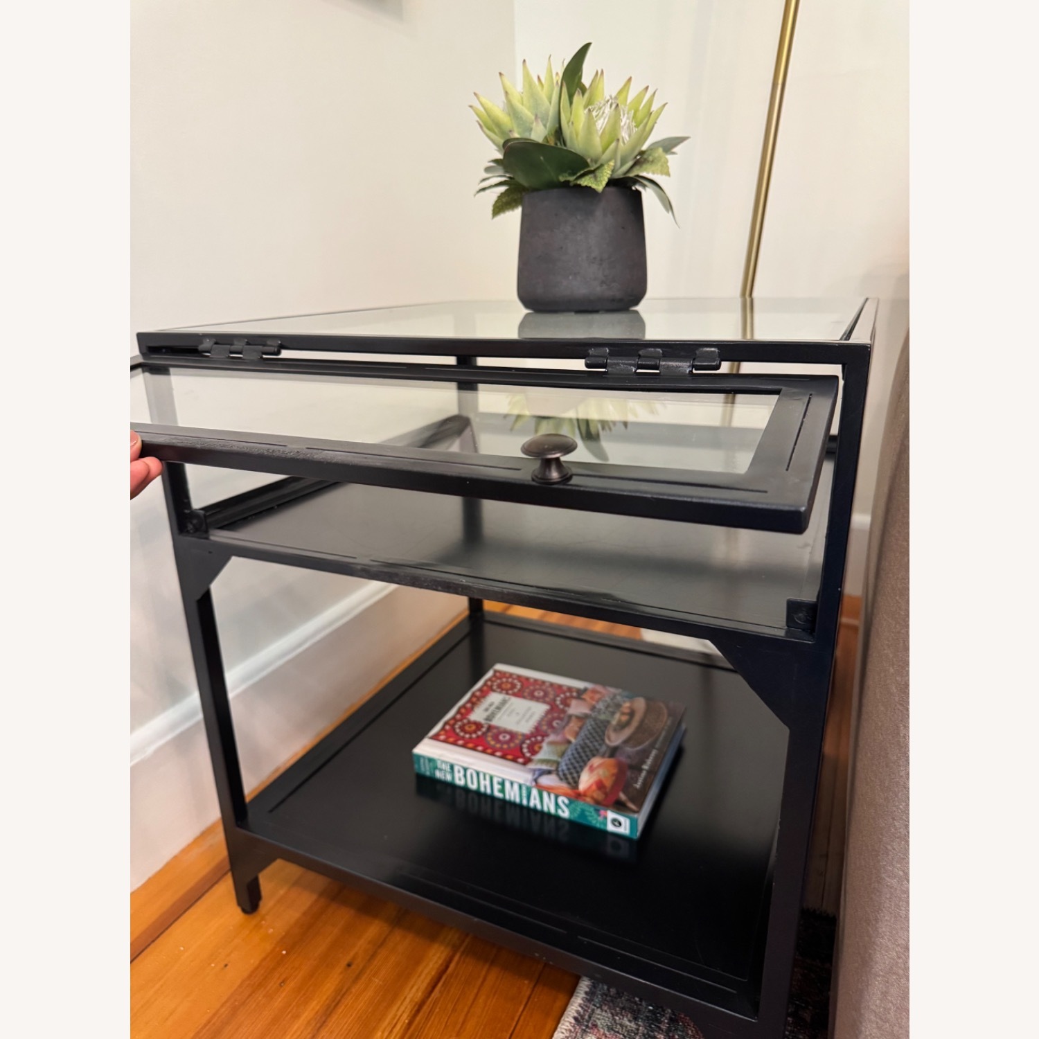 Crate & Barrel Ventana Glass end table - image-4