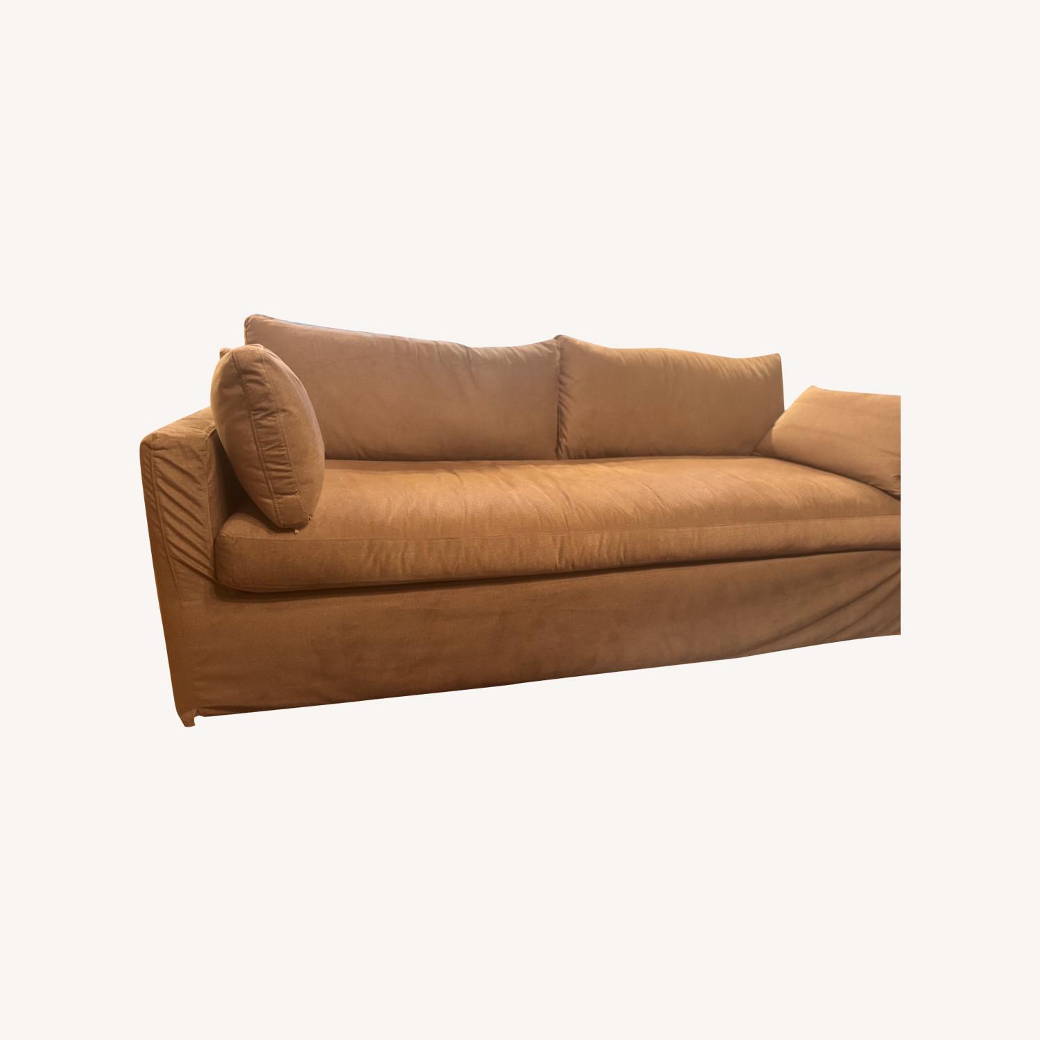 Liza ModernClassic Slip Covered Sofa - image-0
