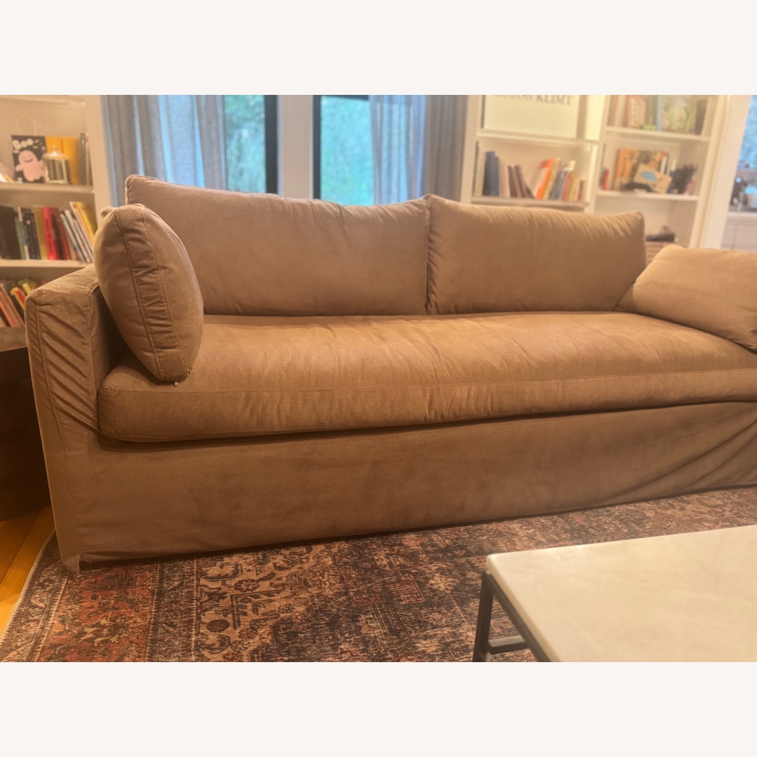 Liza ModernClassic Slip Covered Sofa - image-4