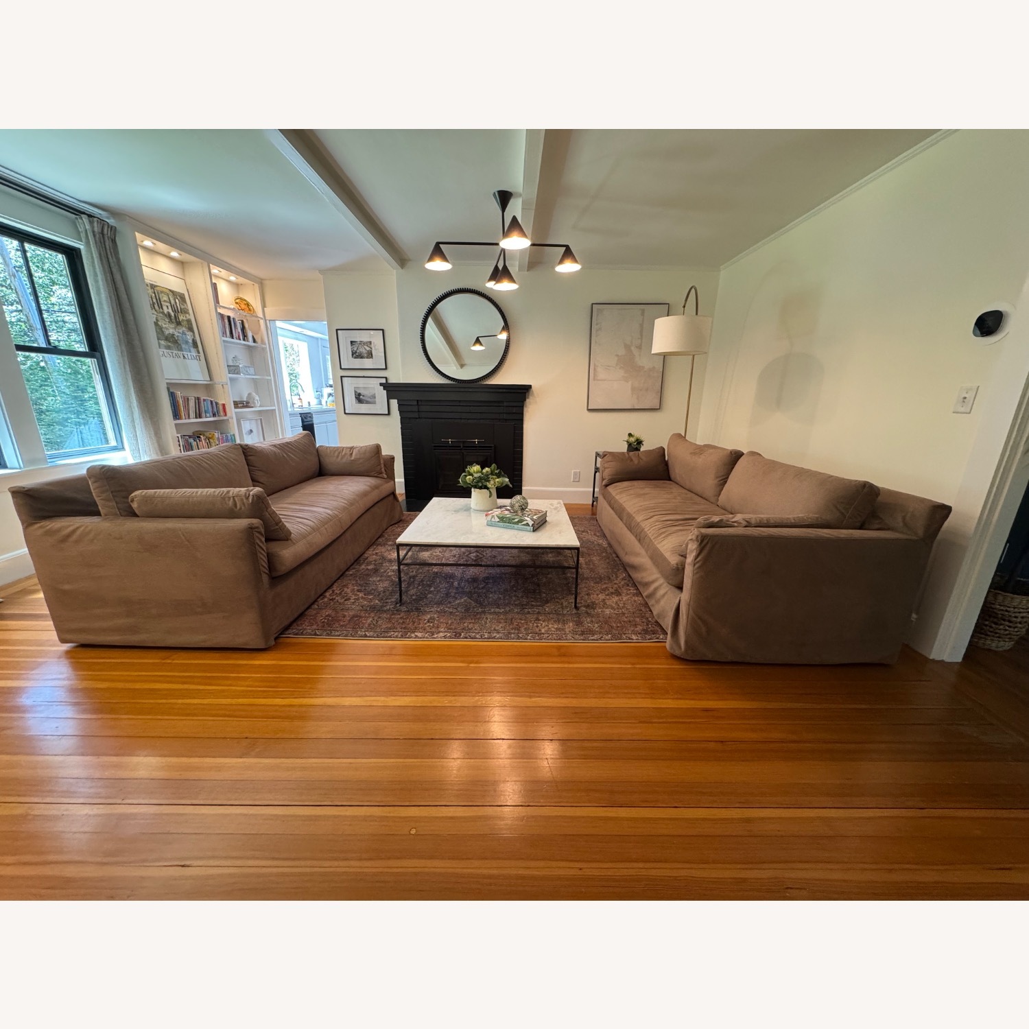 Liza ModernClassic Slip Covered Sofa - image-1