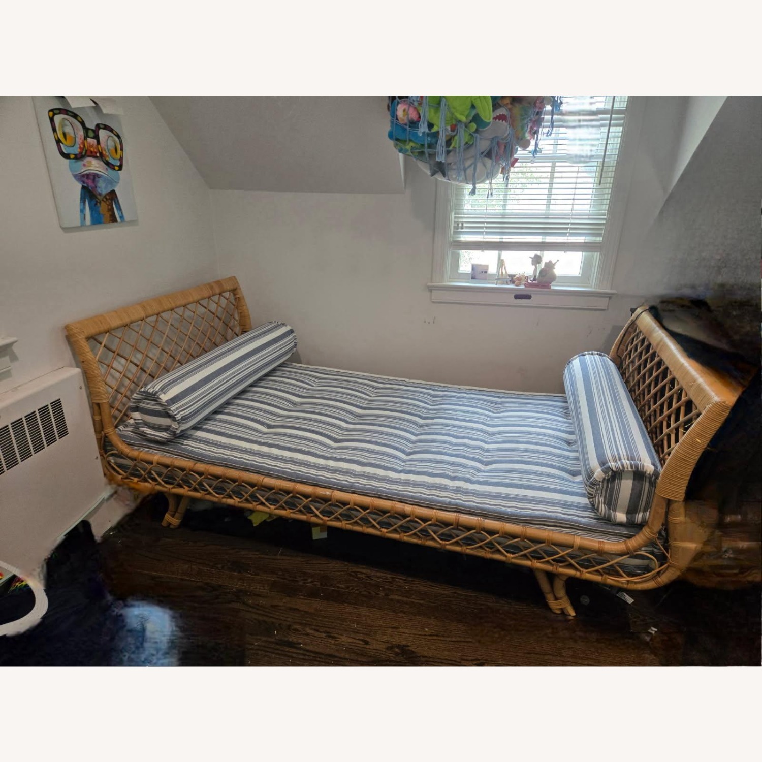 Serena & Lily Avalon Rattan Daybed Blue Striped - image-1