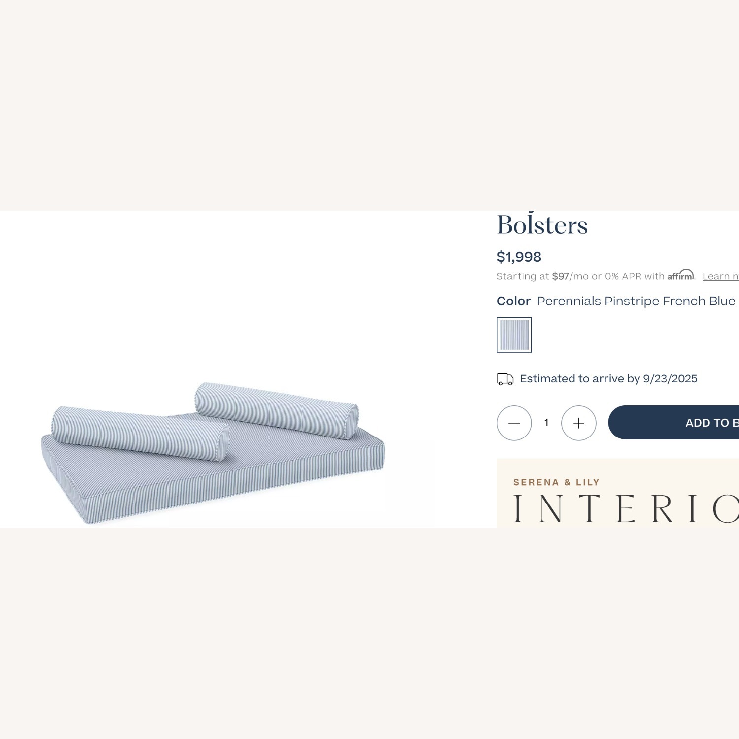 Serena & Lily Avalon Rattan Daybed Blue Striped - image-2