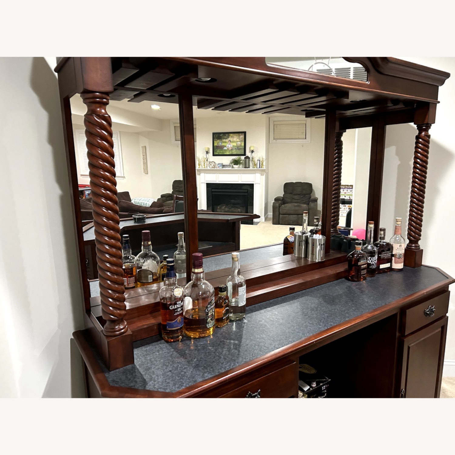 Wooden Bar with 2 Stools - image-7
