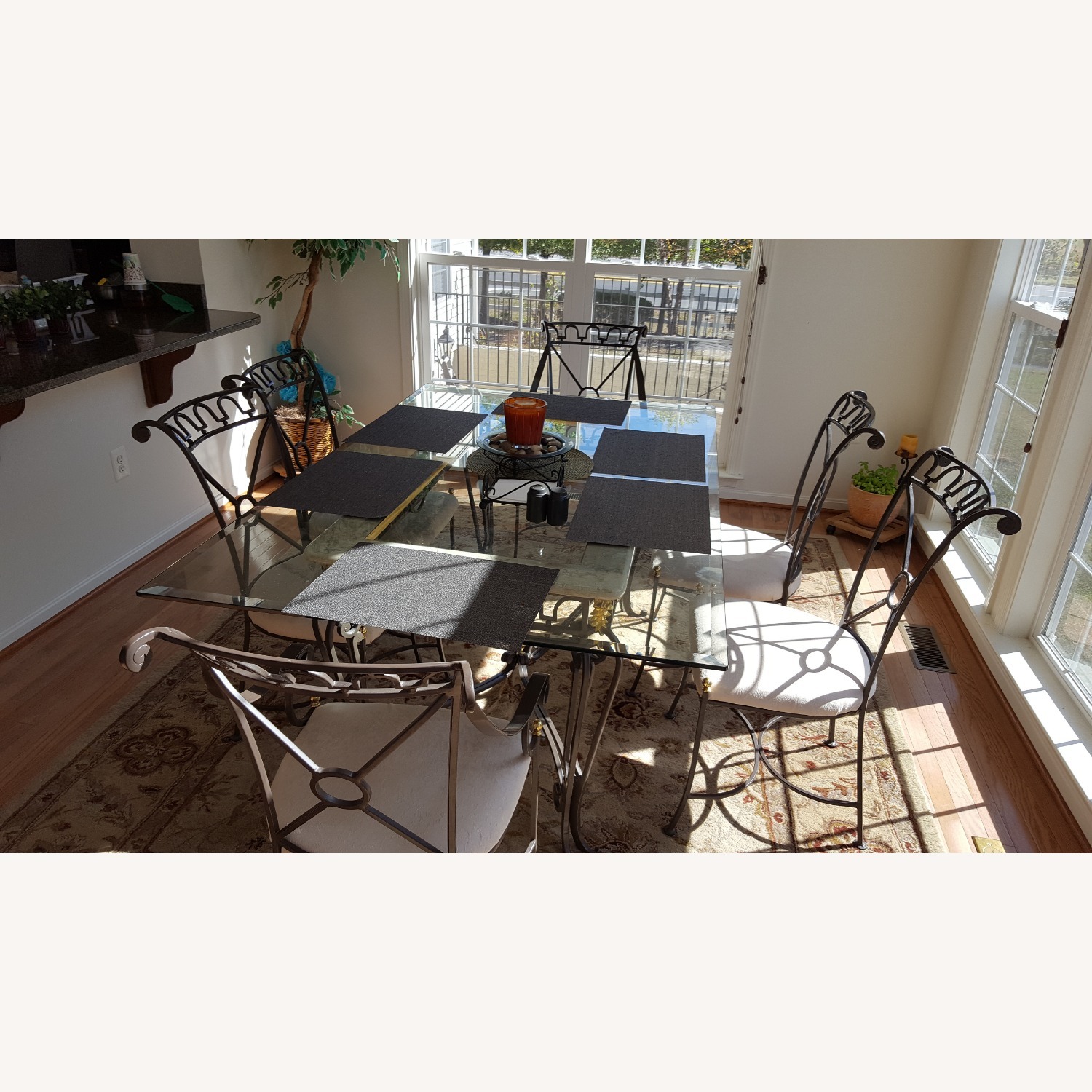 Dining Room Set With Glass Table Top  - image-1
