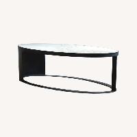 White Modern Coffee Table W Intricate Pattern