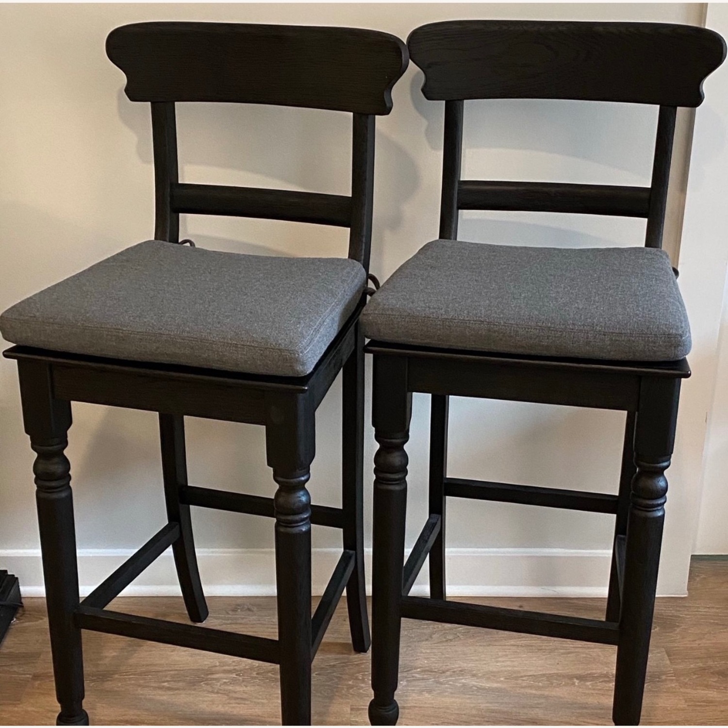 2x Restoration Hardware Barstools W Cushions - image-1