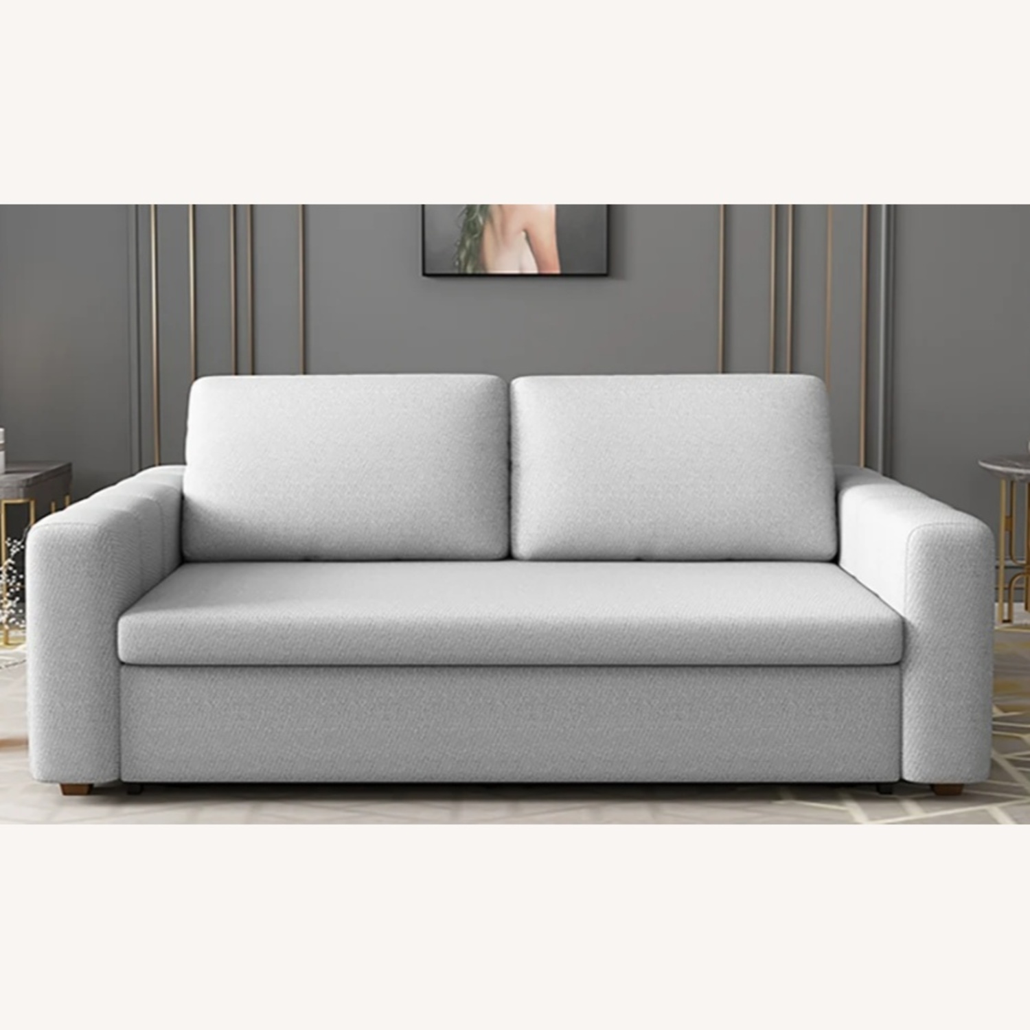 3-Seater Linen Convertible Sleeper Sofa - image-5