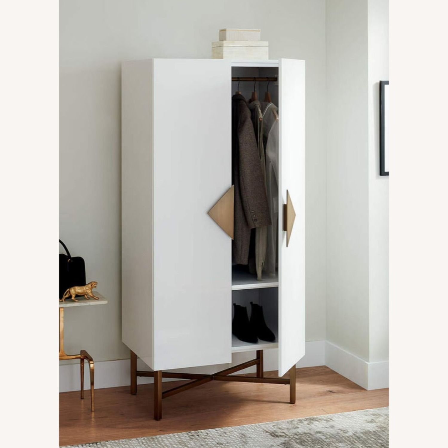 CB2 Astoria White Wooden Wardrobe - image-2