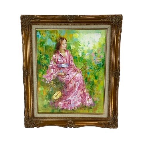 Used Impressionist Art Woman in Kimono- K Schaefers for sale on AptDeco