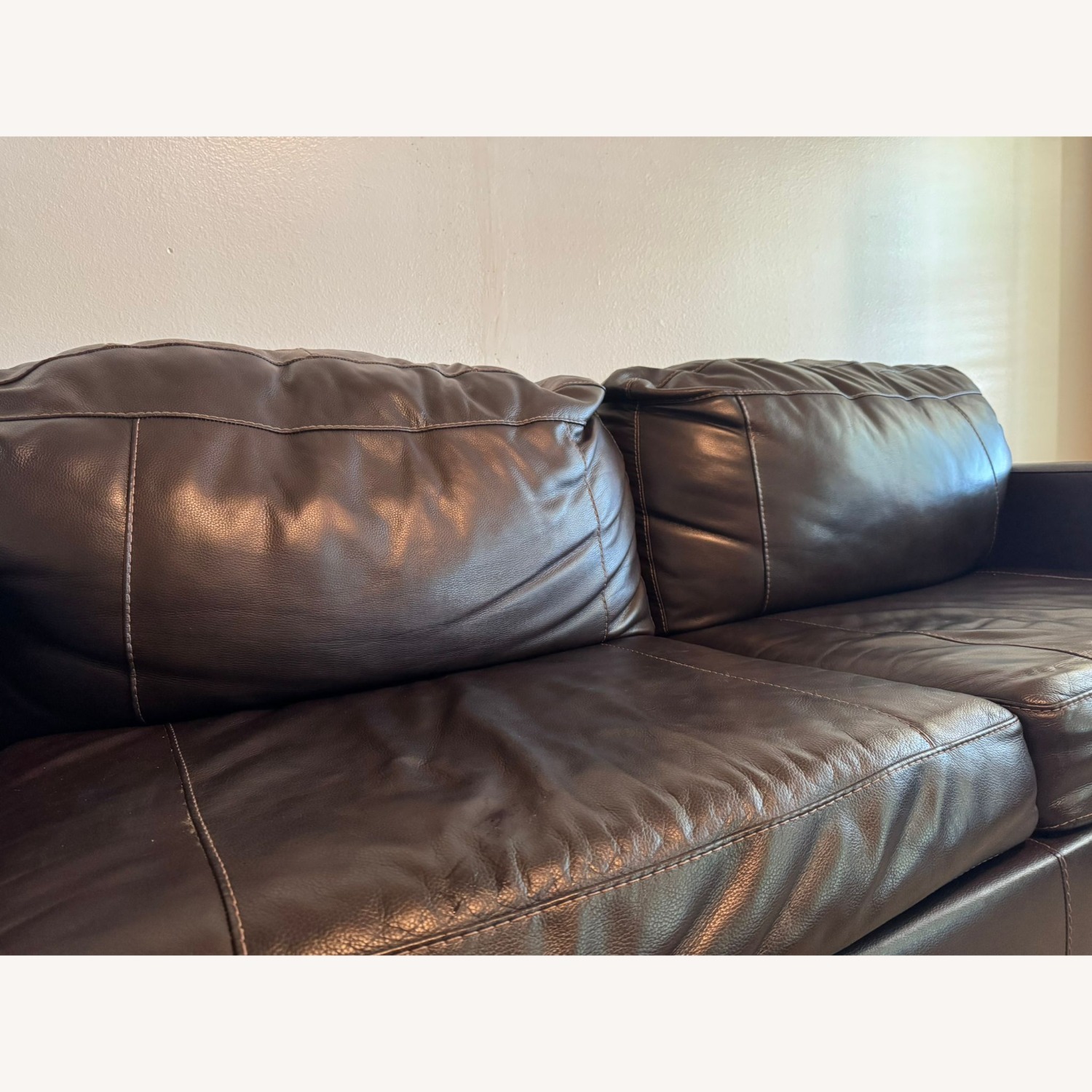 Morelos Leather Sofa Come Bed - image-1
