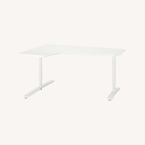 Used IKEA Bekant Corner Desk Left with Eilif Dividers for sale on AptDeco