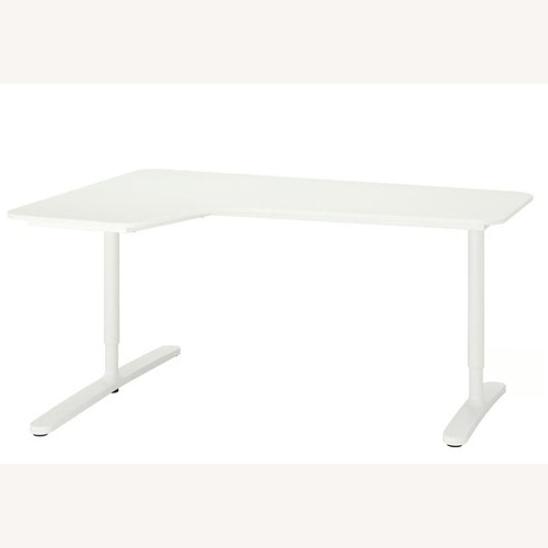 Used Bekant Corner Desk Left with Eilif Dividers for sale on AptDeco