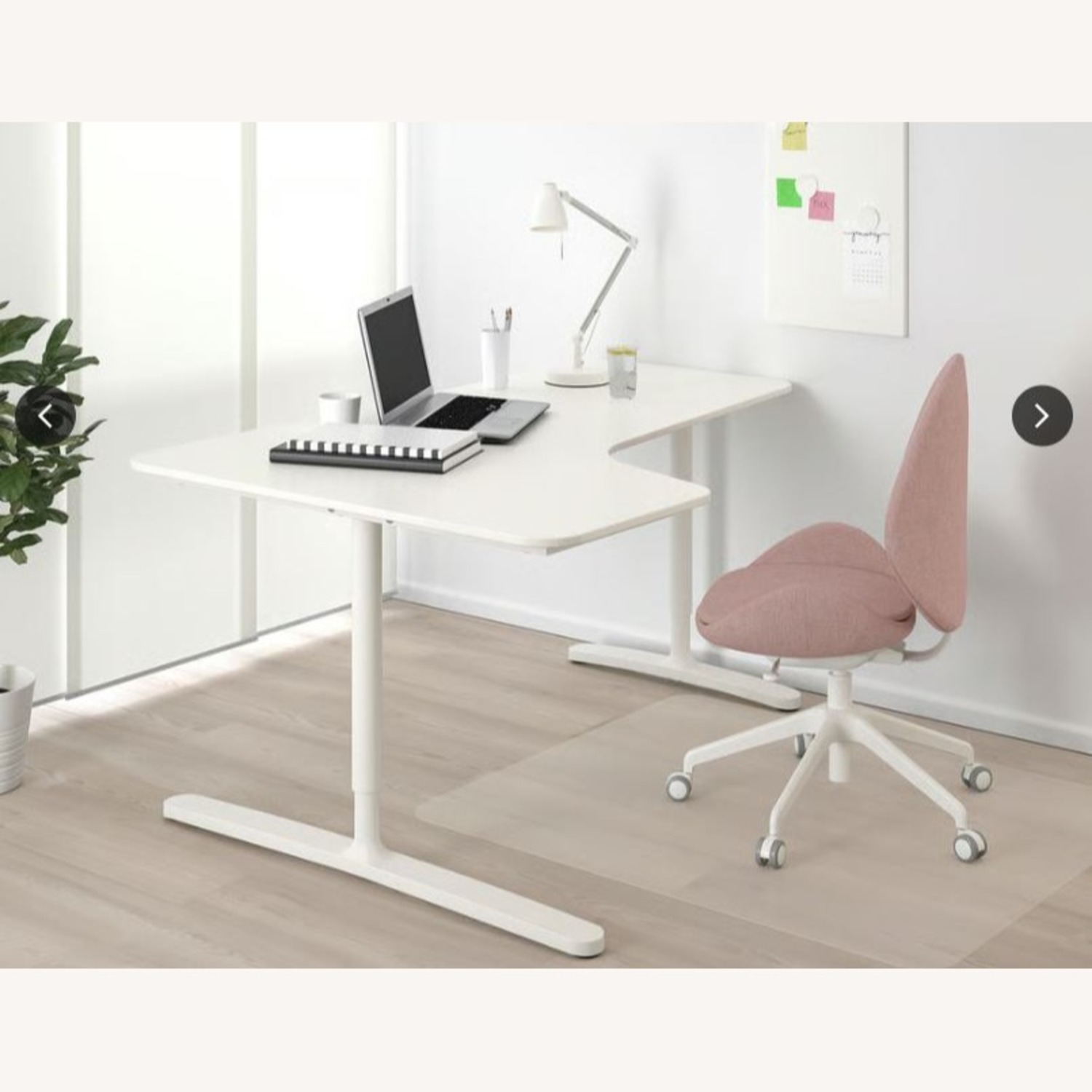 IKEA Bekant Corner Desk Left with Eilif Dividers - image-1