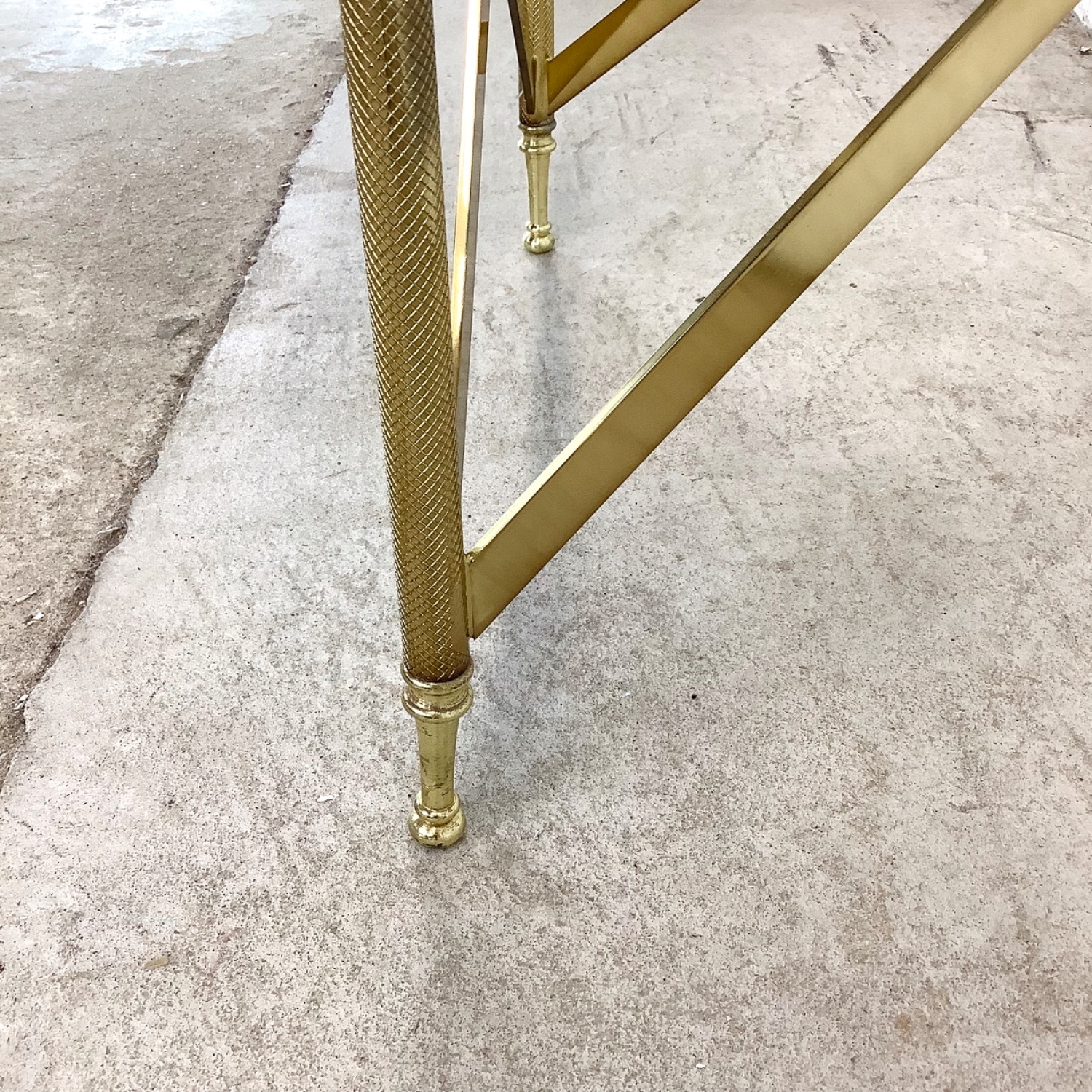 Vintage Brass and Glass Side Table - image-11