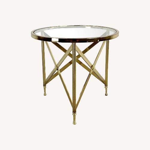 Used Vintage Brass and Glass Side Table  for sale on AptDeco