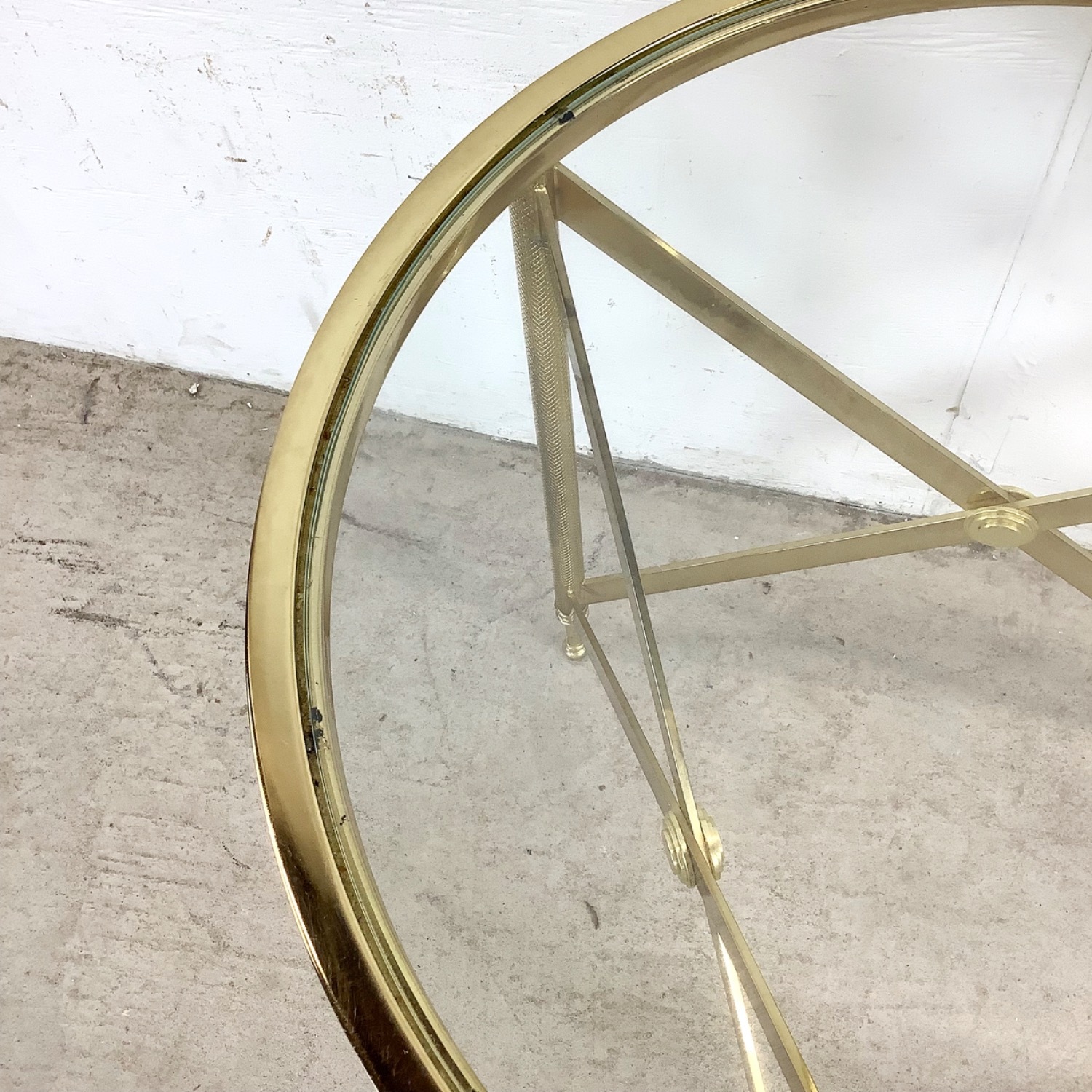 Vintage Brass and Glass Side Table - image-15