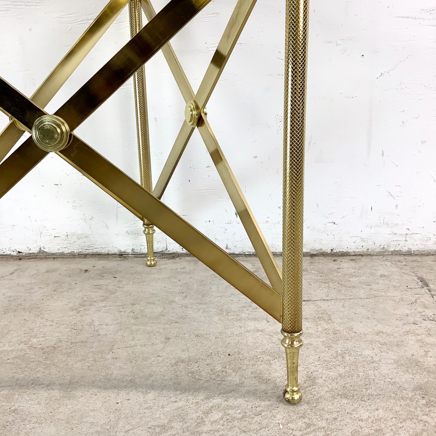Vintage Brass and Glass Side Table - image-12