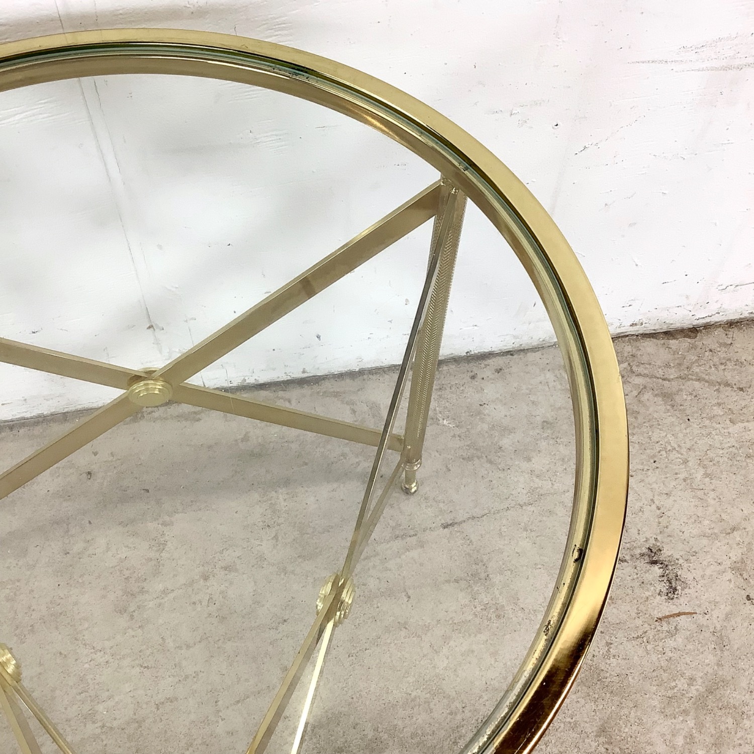 Vintage Brass and Glass Side Table - image-14