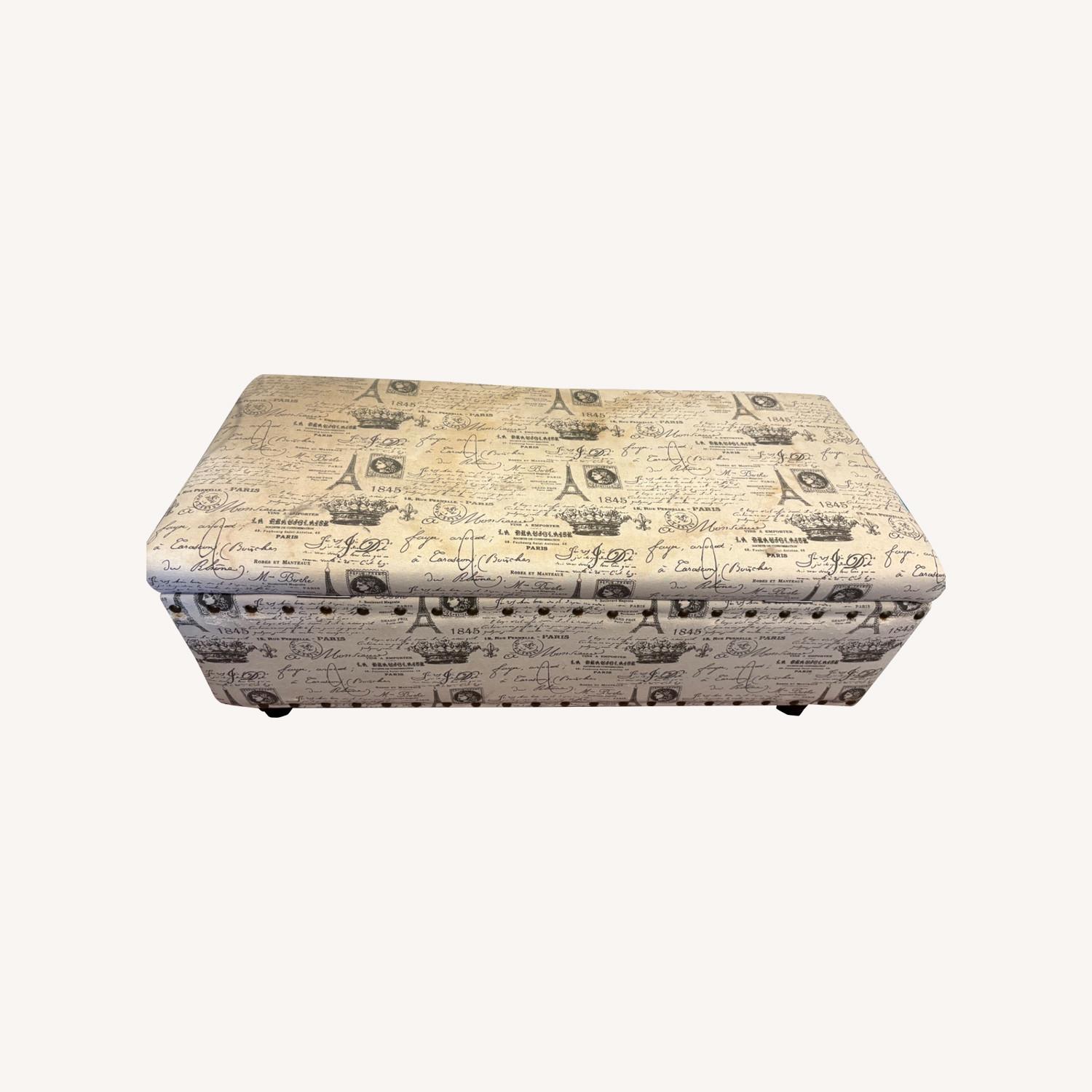 Paris Themed Storage Ottoman - image-0