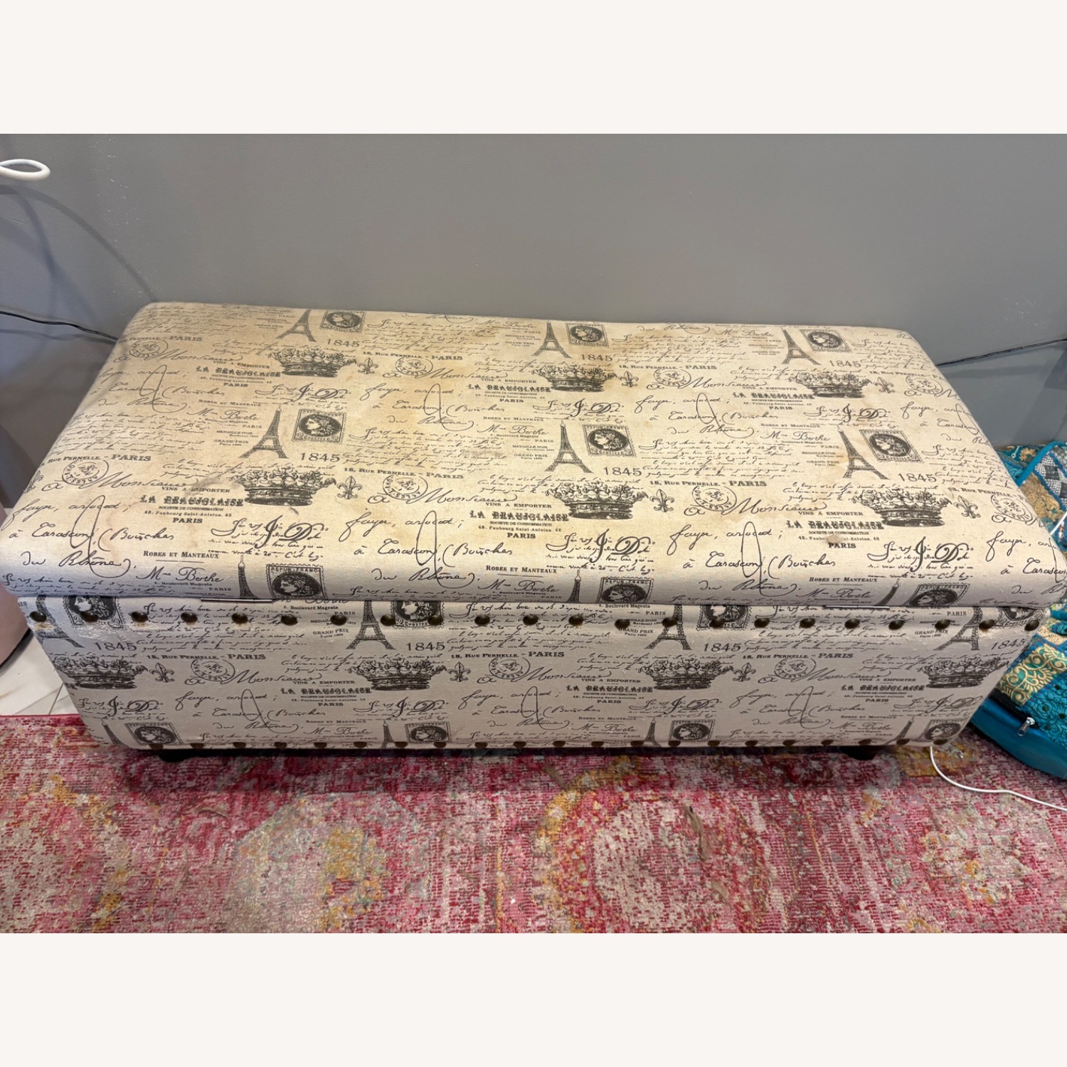 Paris Themed Storage Ottoman - image-1