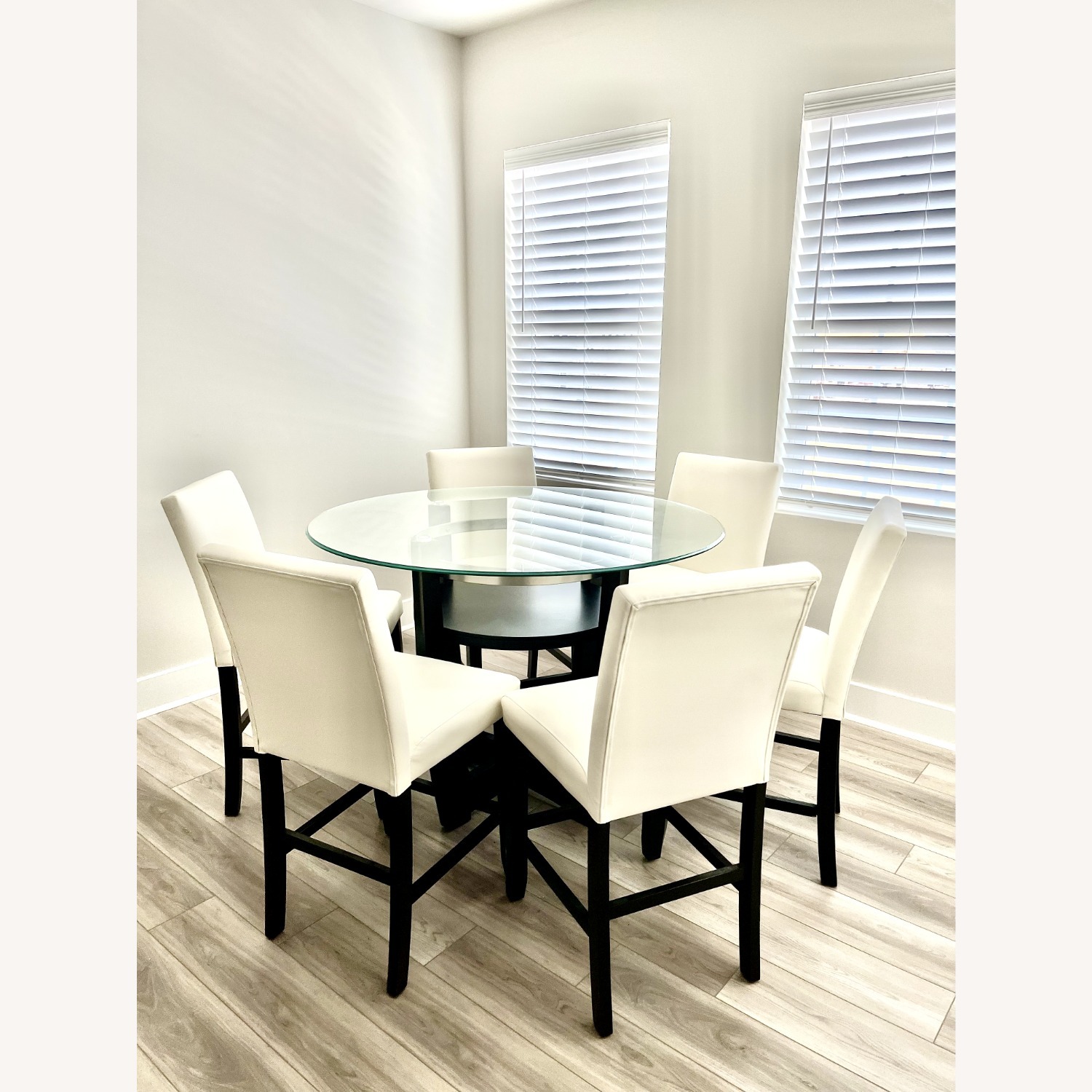 Counter-Height Glass Dining Table and 6 Chairs  - image-1