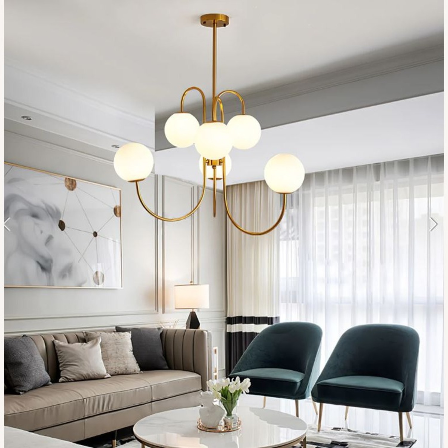 West Elm Pelle Gooseneck Chandelier - image-4