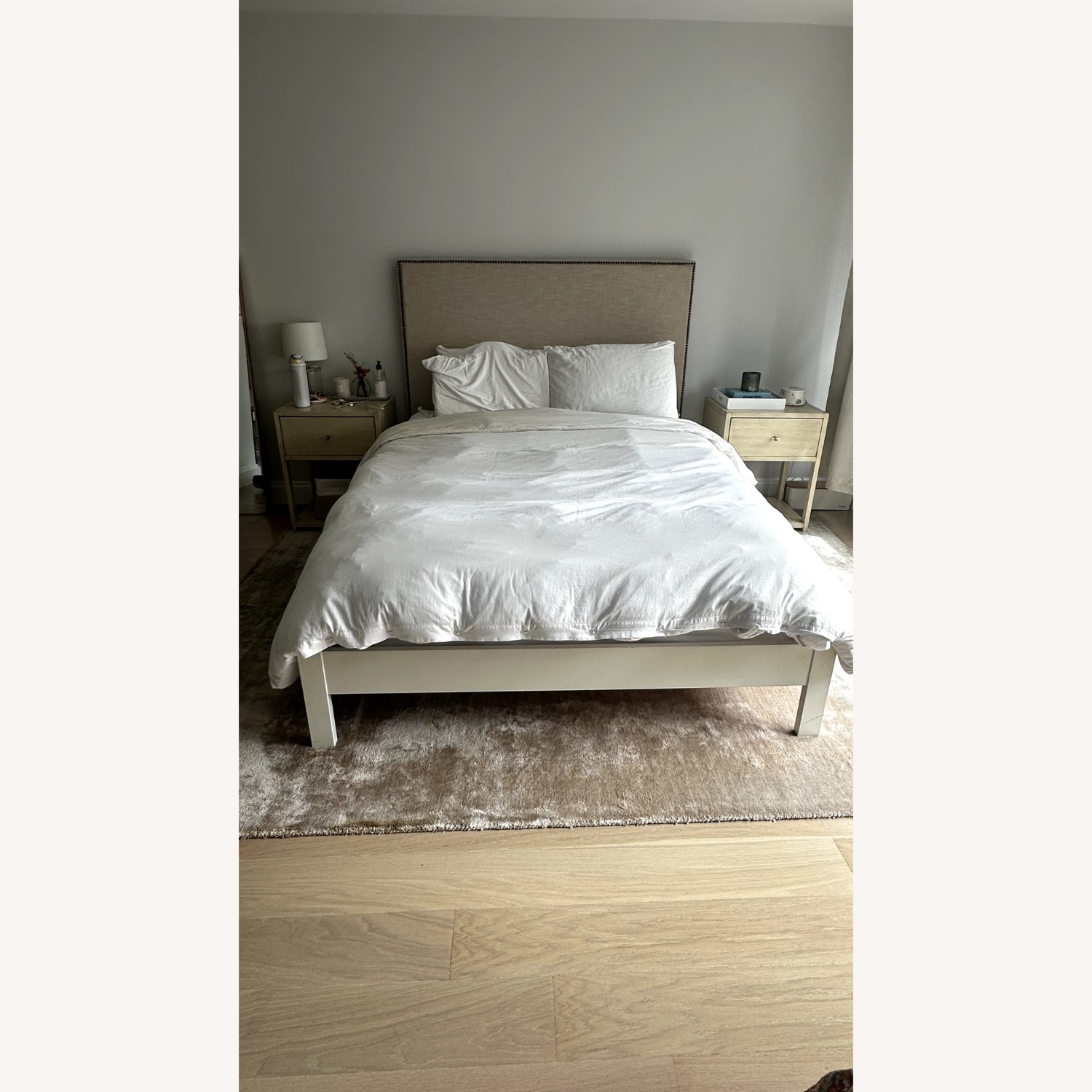 West Elm Studded Headboard & Bed Frame - image-1