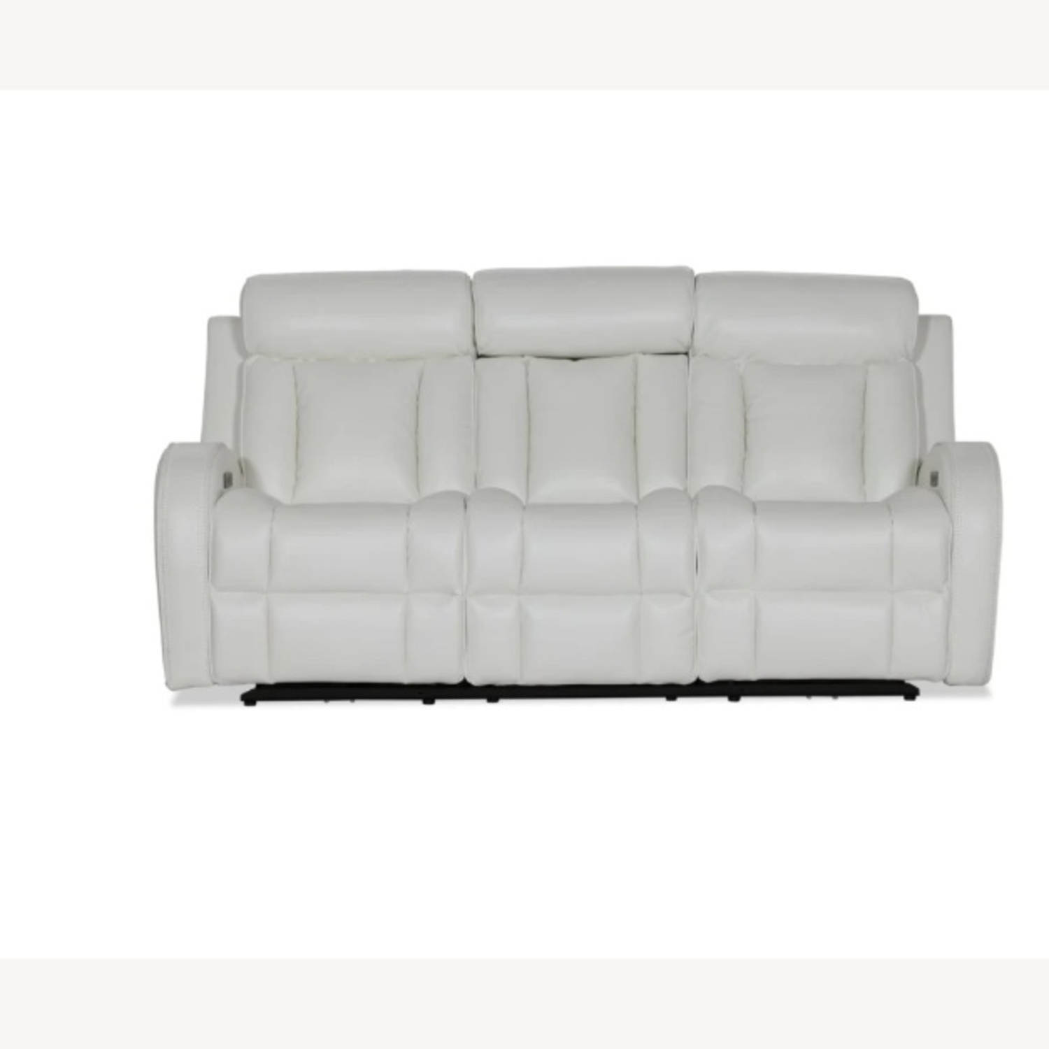 White Tuxedo Leather Sofa - image-5