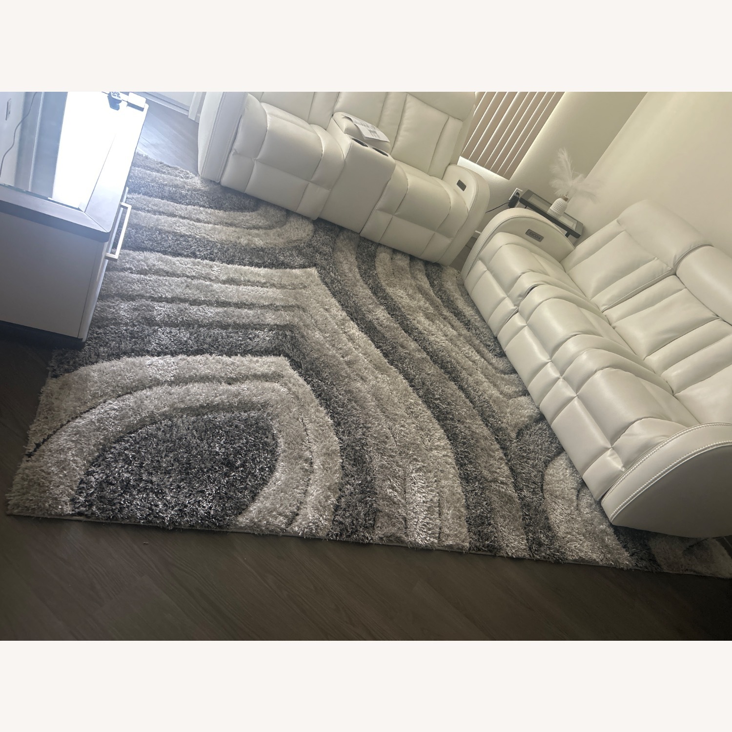 Bob's Discount Furniture Gray Swirl Carved Rug - image-1