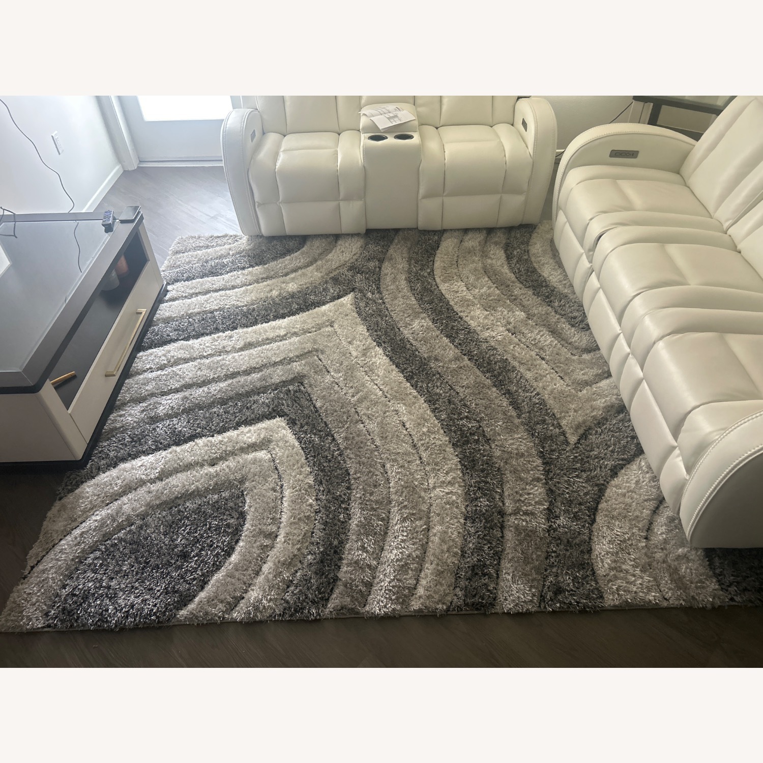 Bob's Discount Furniture Gray Swirl Carved Rug - image-2