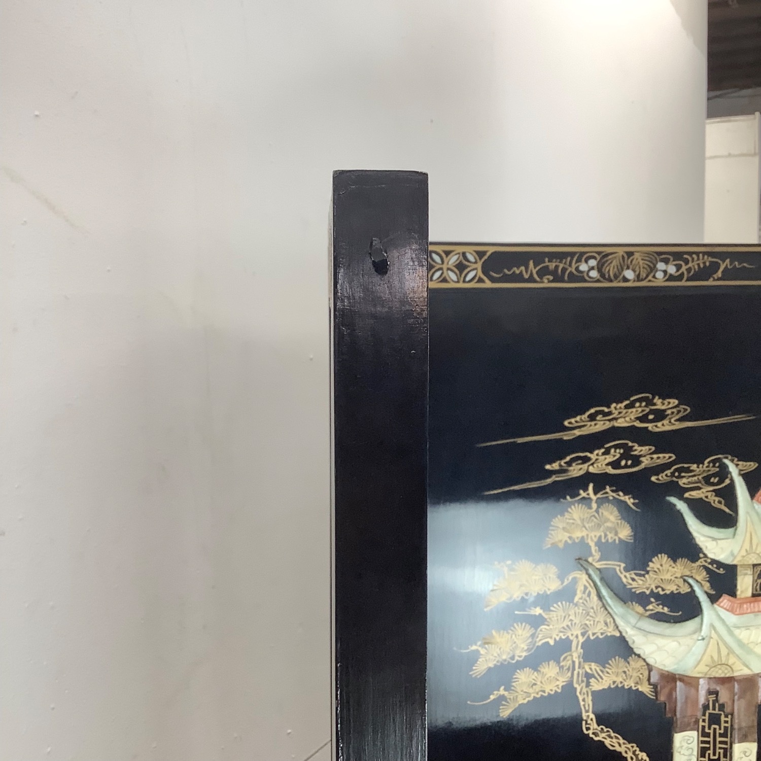  Vintage Hand-Painted Chinoiserie Folding Screen - image-12