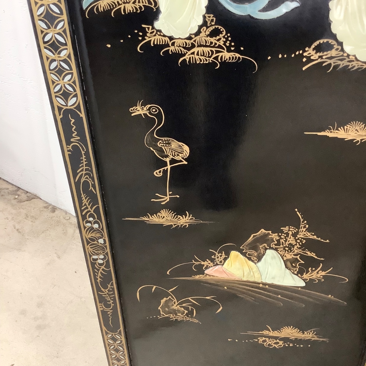  Vintage Hand-Painted Chinoiserie Folding Screen - image-15