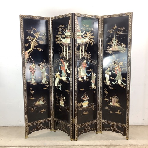 Used  Vintage Hand-Painted Chinoiserie Folding Screen for sale on AptDeco