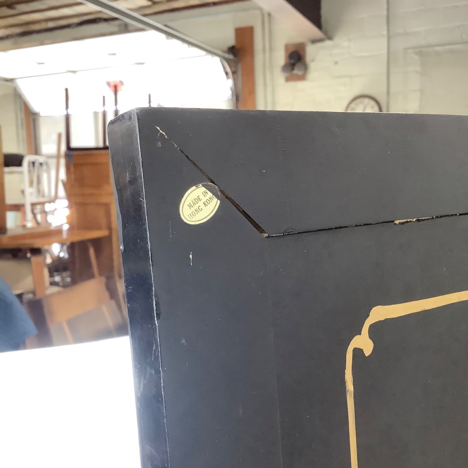  Vintage Hand-Painted Chinoiserie Folding Screen - image-9