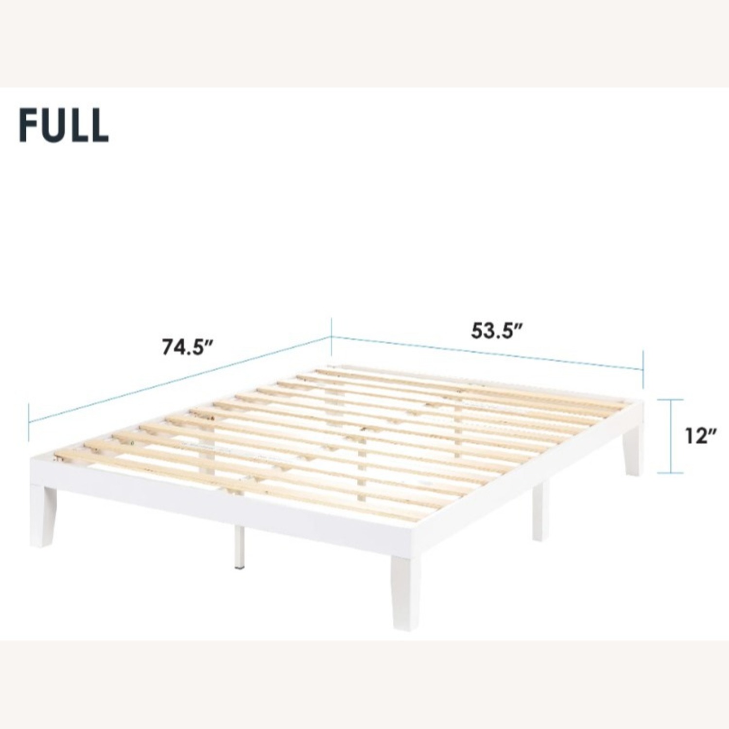 Harlow Full Size Wayfair White Bedframe - image-5